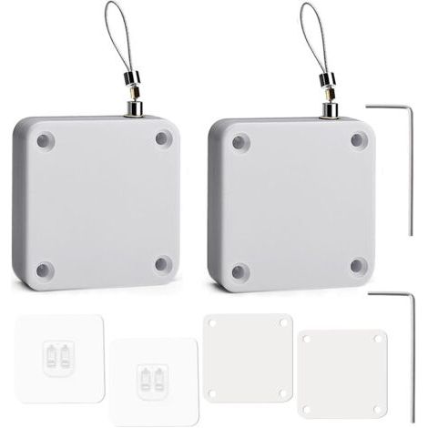 Ferme-Porte Automatique, 2 Pièces Capteur Automatique sans Trou, Ferme-Porte Automatique Avec Capteurs Avec Cordon de Serrage, Sans Perforation Pour chambre à coucher Blanc (1/2)