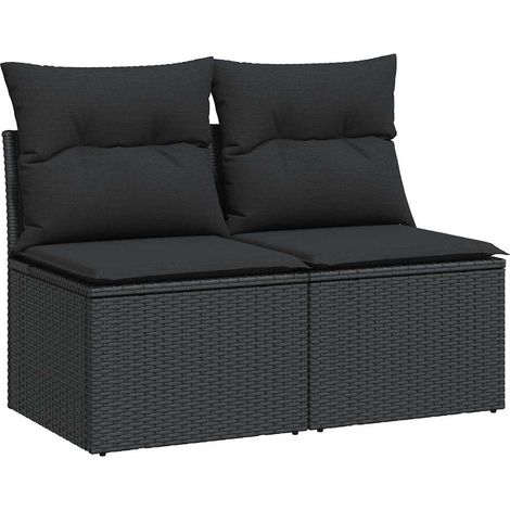 Maison Exclusive - Set sofás jardín y cojines 2 pzas ratán sintét (1/5)