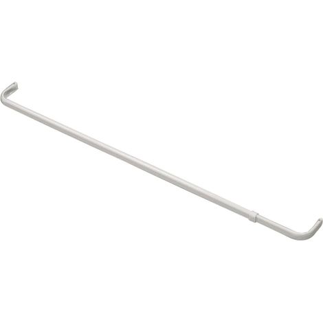1er-Packung 28-48 Zoll (71-122 cm) lange, einzelne Gardinenstange, Verdunkelungsgardinenstange für Schlafzimmer, weiß und grau (1/5)