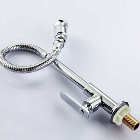 Robinet de cuisine extérieur 360 ° rotatif monotrou mitigeur robinet de cuisine eau froide robinet de buanderie (1/3)