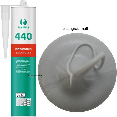 Ramsauer 440 Naturstein Silikon Fugen Dichtstoff 310ml Kartusche platingrau matt