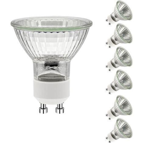Ampoules halogènes GU10 35 W,ampoules halogènes GU10 2700 K blanc chaud, ampoule halogène 220 V 35 W, réflecteur halogène 50 x 53 mm, ampoules halogènes spot pour plafonnier 420 LM, lot de 6 (1/5)