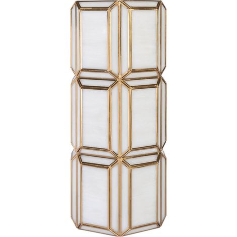 Photophore en verre et laiton antique - laiton antique et blanc opalin (1/3)