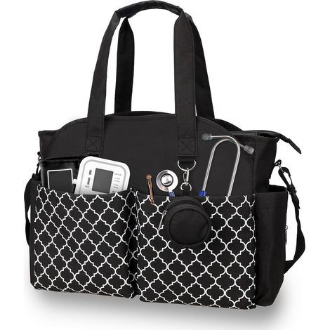 Sac Infirmière - Sac Médical Nylon Imperméable 6 Compartiments Pour Hôpital Et École 40x14.5x50 Cm (1/5)
