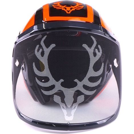 Casque forestier PROTOS® avec visière intégrale – Norme EPI – Protection auditive – Coque haute visibilité Noir/Orange fluo (1/3)