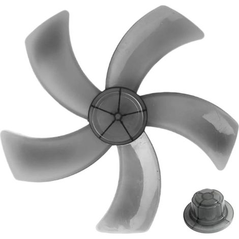 Pales de rechange pour ventilateur (5 pales) 30 cm (12 pouces) silencieuses pour ventilateurs sur pied de table et muraux couleur noire transparente. (1/5)