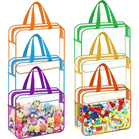 Lot de 6 trousses de toilette transparentes, étanches, avec fermeture éclair, pour hommes et femmes. (1/5)