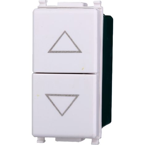Pulsante doppio 1P+1P NO saliscendi compatibile Vimar Plana colore bianco Ettroit EV1202