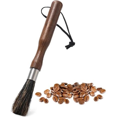 Accessoire pour moulin à café en bois, avec manche en bois et brosse de nettoyage, pour doser, nettoyer ou entretenir le café expresso.-AquaForge (1/5)