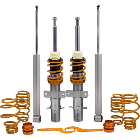 Maxpeedingrods – Kit suspension fileté combiné amortisseur pour Seat Ibiza 6L VW Polo 9N Skoda – Amortissement non réglable – Hauteur réglable 35-75mm