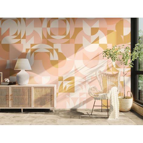 Papier peint géométrique – Motif rétro pastel - 150 x 250 cm (1/2)