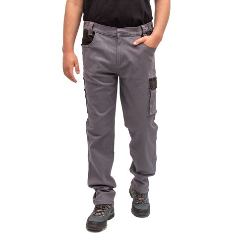Pantalon de travail élastique Firi XXL, gris et noir, long, multifonctionnel