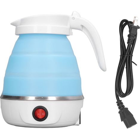 Bouilloire électrique pliable 0,6L 400W prise US 110V chauffe-eau repliable pour lait chaud café thé eau bouillante bleu (1/5)