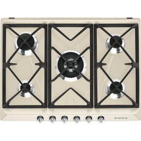 Smeg Victoria Sr975Pgh Piano Cottura Crema Incasso 68.5 Cm Gas 5 Fornelli (1/5)
