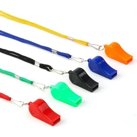 Sifflet - Plastique Durable - Cordon Amovible - Pour Sport Entraînement Rappel Chien Sauvetage - Lot de 5 (1/5)