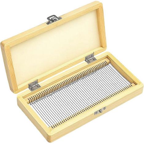 Aufbewahrungsbox aus Holz für Mikroskop-Objektträger, geeignet für 50 Objektträger, für den Biologieunterricht und Laborgebrauch. (1/5)