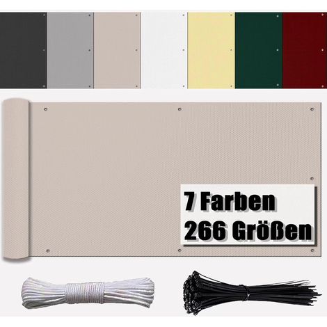 Brise Vue - 1 Pièce - Polyester - Occultant Et Imperméable - Pour Balcon Terrasse Jardin - Taupe 150x200cm (1/5)
