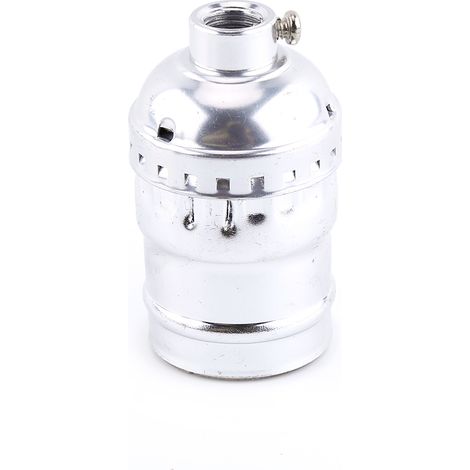 Support d'ampoule suspendu rétro E27, support de lampe, douille argentée sans interrupteur ni fil (1/2)