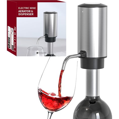 Aérateur et verseur de vin électrique,Distributeur de vin Rechargeable avec câble USB et Bouchon de vin avec Serrure (1/5)