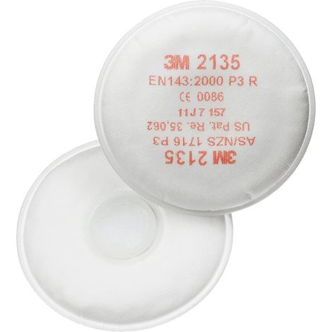 Filtre à particules P3 R pour masque de protection respiratoire – Très haute efficacité de filtration – Protection contre particules solides et liquides – Compatible avec 3M série 6800 et 6000