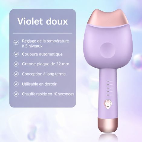 Fer à onduler wavy 32 mm céramique tourmaline 3 températures violet réf 4426 30 × 12 × 6,5 cm 354 g – Livraison gratuite