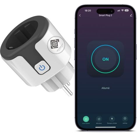 Prise connectée 20A WiFi – Compatible Alexa et Google Home – Programmable avec mesure de consommation d'énergie – Commande vocale à distance (1/5)