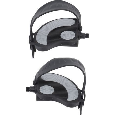 2PCS Pédales de Vélo Stationnaire Universelles avec Fixations Réglables en Acier Inoxydable pour Entraînement à Domicile (1/5)