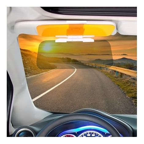 Pare-soleil double usage jour/nuit pour voiture, lunettes de vision nocturne, protection oculaire, anti-éblouissement, bouton anti-éblouissement, blocage total de la lumière (1/5)