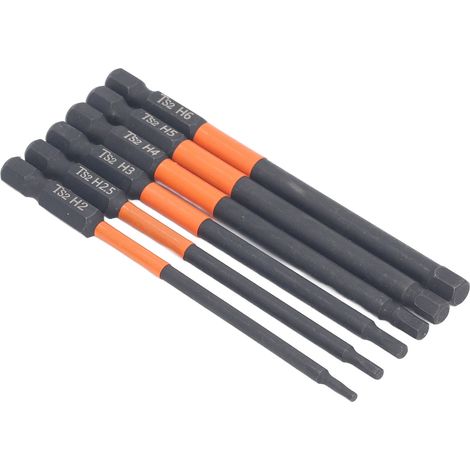 Jeu de 6 embouts mèche Allen H2 à H6 100L S2 alliage fortement magnétique pour réparation maison auto (1/5)