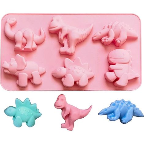 Moule en silicone 6 cavités dinosaure pour enfants moule à gelée chocolat gâteaux puddings et bonbons (1/5)