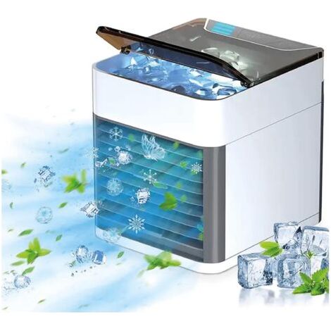 Air Cooler - Refroidisseur d'air mobile de qualité supérieure - Avec 3 niveaux et 7 lumières d'ambiance - Mini refroidisseur d'air - Désodorisant de qualité supérieure (1/5)