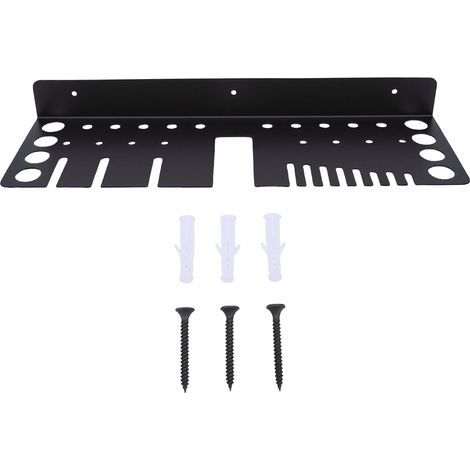 Support de rangement mural pour outils, 15,7 pouces, fer robuste, porte-tournevis, pince, organisateur, clé, étagère utilitaire pour atelier, hangar, garage (1/5)