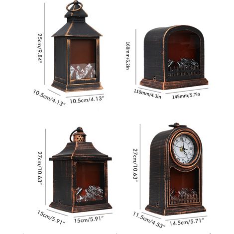 Mehrzweck-Kaminlaterne, LED-Weihnachtskaminlampe mit Holzscheit-Feuereffekt, Tischlampe für den Innen- und Außenbereich (1/4)