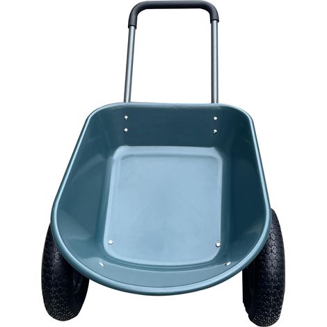 Chariot de Jardin Broyeur à Double Roue – Chariot Utilitaire Polyvalent pour les Travaux Extérieurs – Capacité 272 kg,113 L – Vert (1/3)