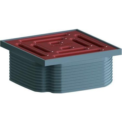 Dallmer DallDrain Pure Aufsatz 100x100mm, Blutorange, 518019 (1/3)