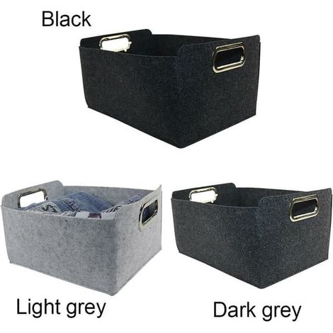 Förvaringskorg i Filt Klädorganisator Diverseartiklar Behållare LJUS Gris clair Gris clair L