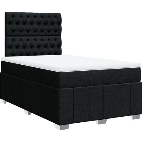Maison Exclusive - Giroletto a Molle con Materasso Nero 120x200 cm in Tessuto