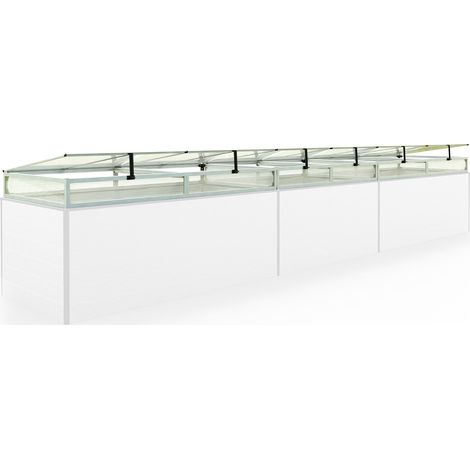 Châssis de jardin en aluminium / Plaques double paroi Serre pour plantes pour jardin, balcon, fenêtre de toit avec ouverture, résistant aux UV et aux intempéries, 99 x 535 cm (1/3)