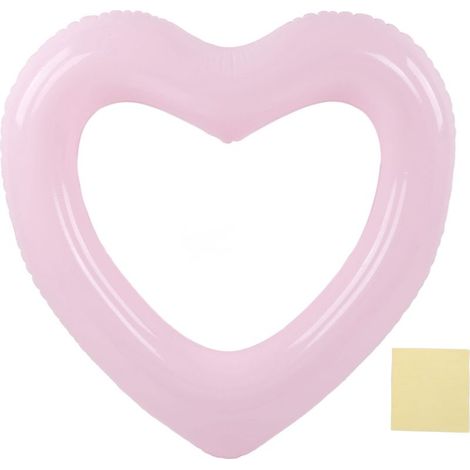 1 Bouée gonflable, forme cœur, PVC durable, 120 cm, piscine plage fête (1/5)