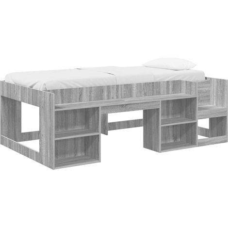 Maison Exclusive - Kinderbettgestell mit Stauraum Grau Sonoma 80