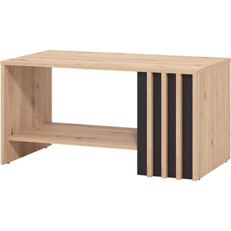 Couchtisch Tricerro, ein Fach, rechteckig, Platte braun, 90x49,5x45,5h cm, Eichenoptik mit Ast