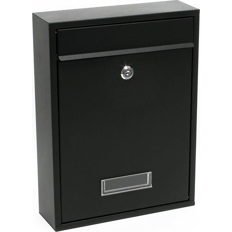Cassetta postale di design da parete in acciaio zincato nero 160000075