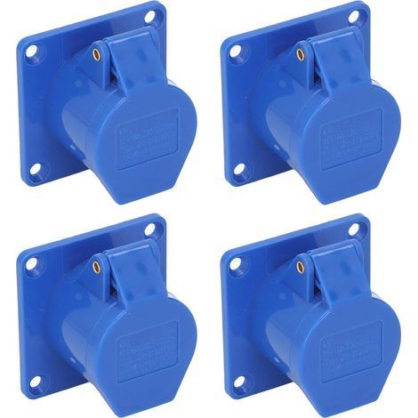 4 Prise Industrielle, 3 Broches, 16 A, Étanche IP44, Laiton Et PP, Pour Atelier Camping Marine (1/5)