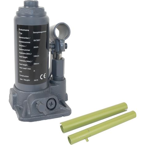 Hydraulischer Stempelwagenheber 2 t Last 158 mm - 308 mm Hubhöhe (1/5)