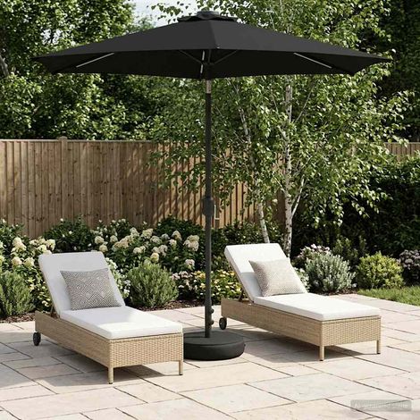 Parasol de jardín con luces LED y base 230 x 230 cm Poliéster