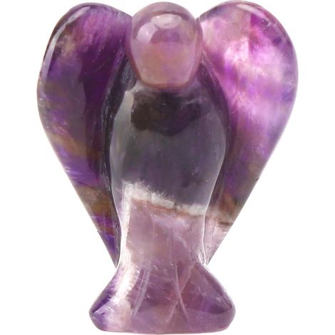 1 Statue Ange Cristal Améthyste, 5cm, Pierre Naturelle Violet, Décoration Intérieure, Cadeau Famille (1/5)