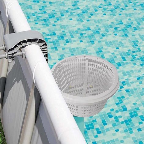 Skimmerkorb für Schwimmbecken, 19 cm Skimmerfilter für Schwimmbecken, Ersatz-Skimmerkorb mit Griff, chlorbeständig, stabil, Schwimmbadzubehör zur Entfernung von Blättern und Schmutz (1/5)