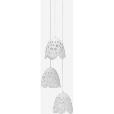 Suspension design Luna en métal ajouré - Blanc (1/3)