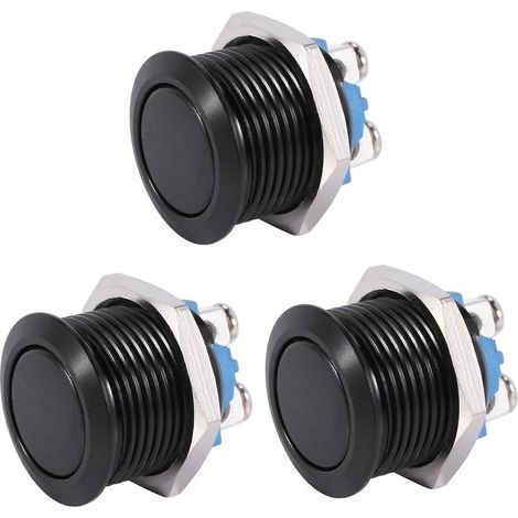 3 interrupteurs à klaxon pour voiture, bouton-poussoir 16 mm 12 V (1/5)