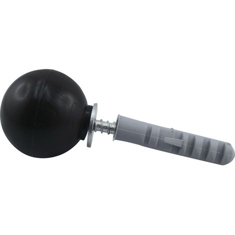 IBFM Türpuffer Kugelform Wandpuffer mit Dübel und Schrauben Kunststoff schwarz